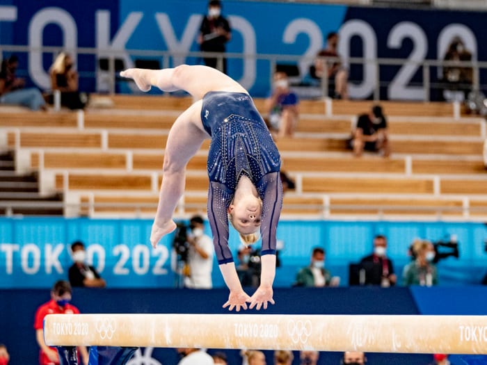 Despite falling off the balance beam during the Olympic all-around final, Carey still placed eighth. She says that finish motivated her to return to elite gymnastics.